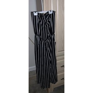 Forever 21 Black & White striped Jumpsuit